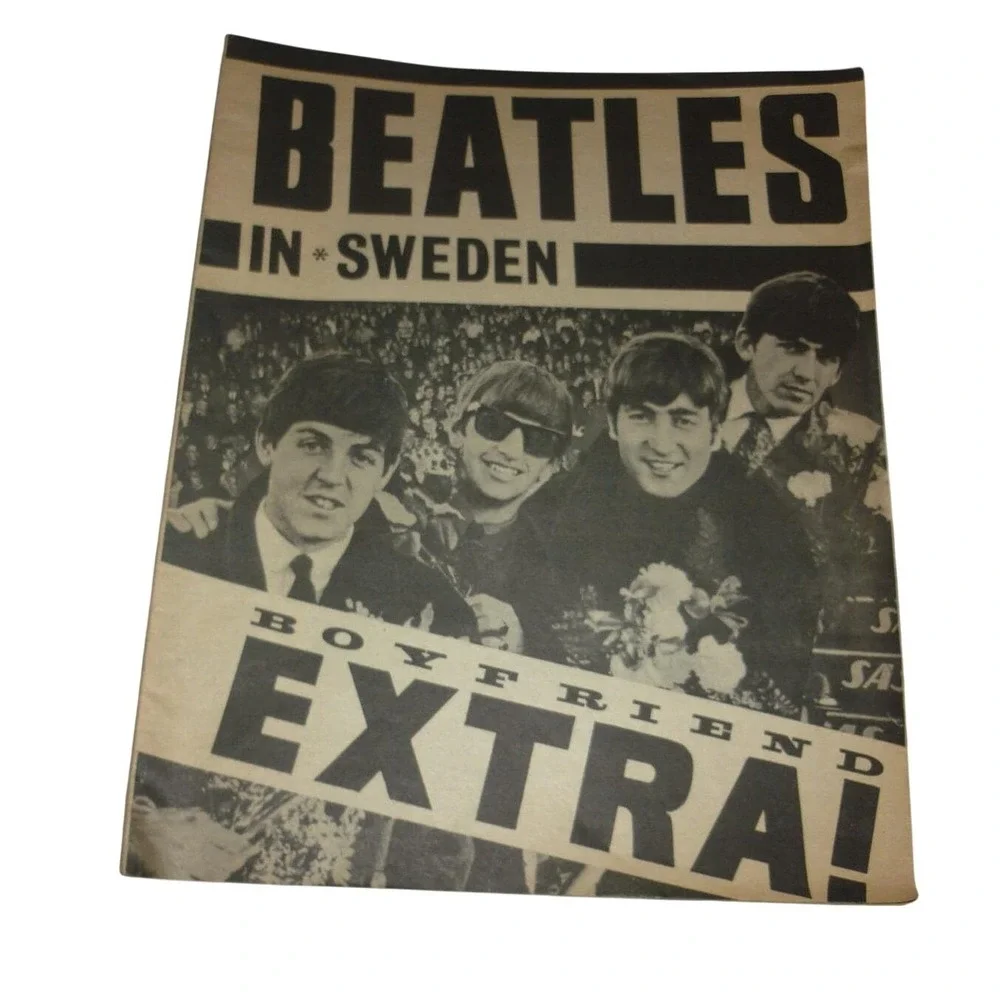 Vintage‎ 1963 The Beatles in Sweden & Paris Boyfriend Extra Magazine Photo News